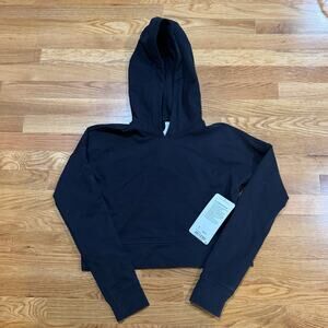 Lululemon Athletica Cut Above Cropped Hoodie Womens 4 Black Crop Top NWT